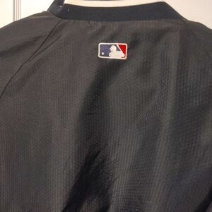 Authentic Majestic Dark Blue Varsity Jacket with MLB Logo